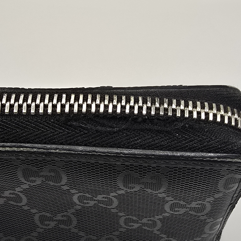 Gucci Guccissima Black GG Logo Coated Canvas Long Wallet - Picture 5 of 16